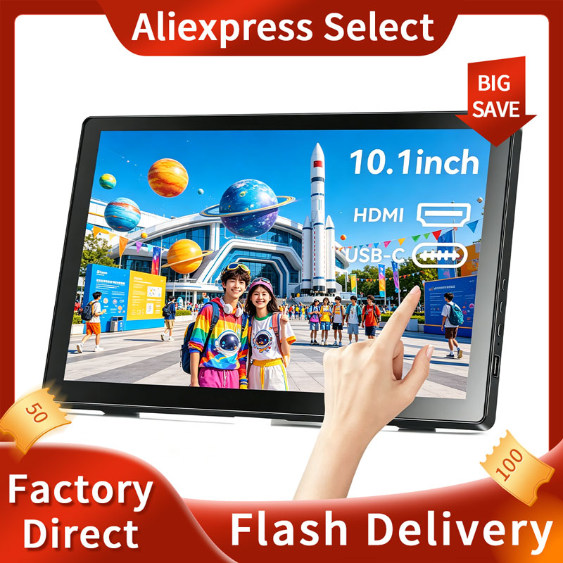 Pc Gaming Optimization - Kleiner Touchscreen-Monitor, 10,1 Zoll, IPS-Touchscreen-Display, Helligkeit,