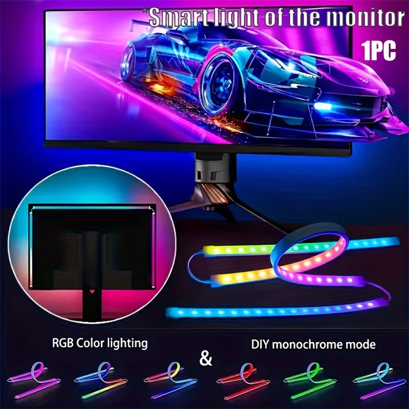 Rgb Light Strip - RGB-Gaming-Lichtleiste Monitor-Hintergrundbeleuchtung LED-Display-Synchronisation PC-Bildschirm Ambiente-Beleuchtung APP-Synchronisation