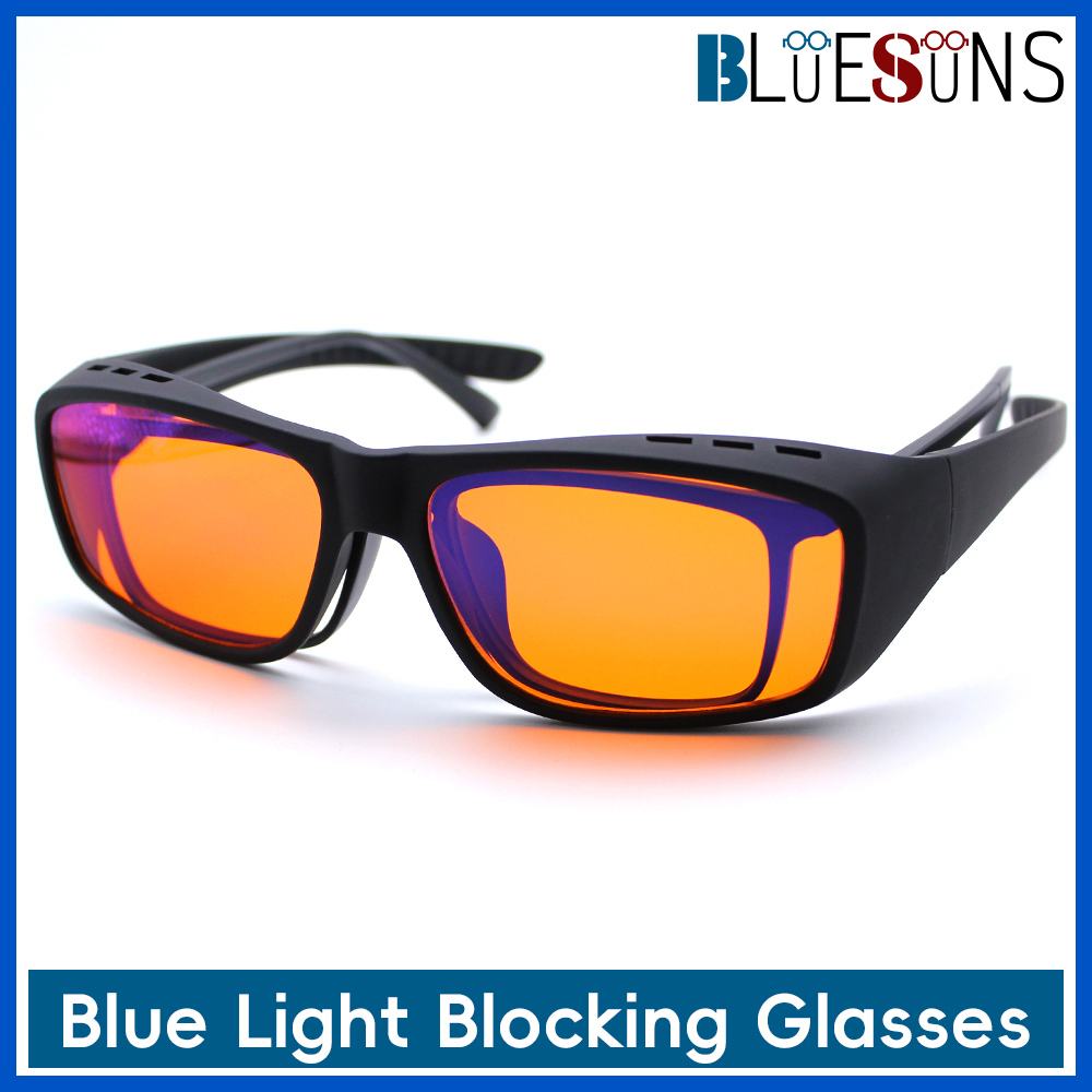 Gaming Glasses Blue Light - Übergroße Anti-Blaulicht-Brille mit orangefarbenen und gelben