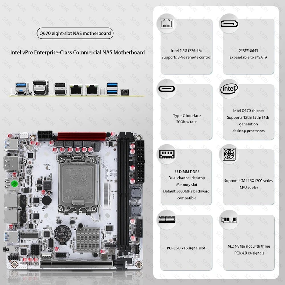 Q670 ITX NAS Motherboard-Kit,  – Pc Gaming I7 14Th Gen Bewertung und Preis