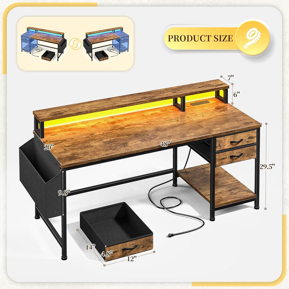 Kompakter 48-Zoll Gaming-Schre – Rgb Light Strip Bewertung und Preis