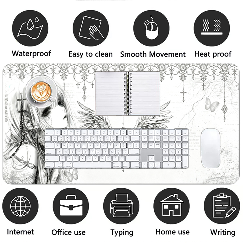 Leder-Mauspad Schwarz Weiß Ani – Pc Gaming Keyboards Bewertung und Preis