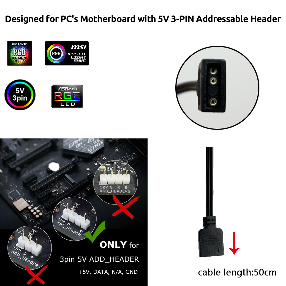 5V ARGB 3-Pin-Anschluss für As – Rgb Light Strip Bewertung und Preis